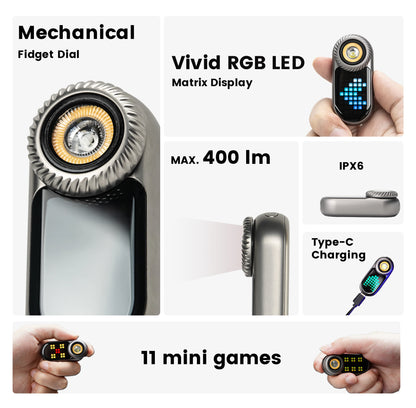 Loop gear LOOPDOT SK09 - Pixel Display EDC Flashlight With Fidget Dial