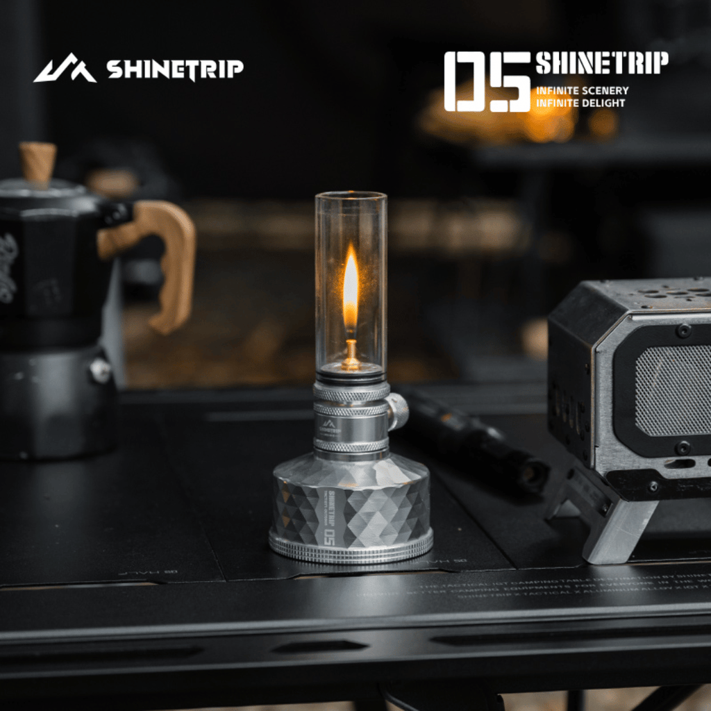 ShineTrip ST  Light-Prism Gas Canister + Dewlight Camping Lantern Combo – Black – L