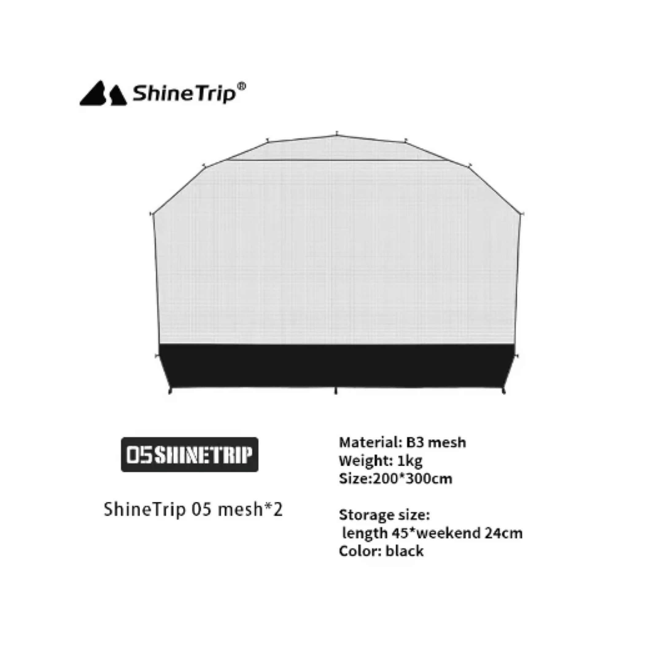 ShineTrip 05 Series Dome Canopy Zipper Sidewalls