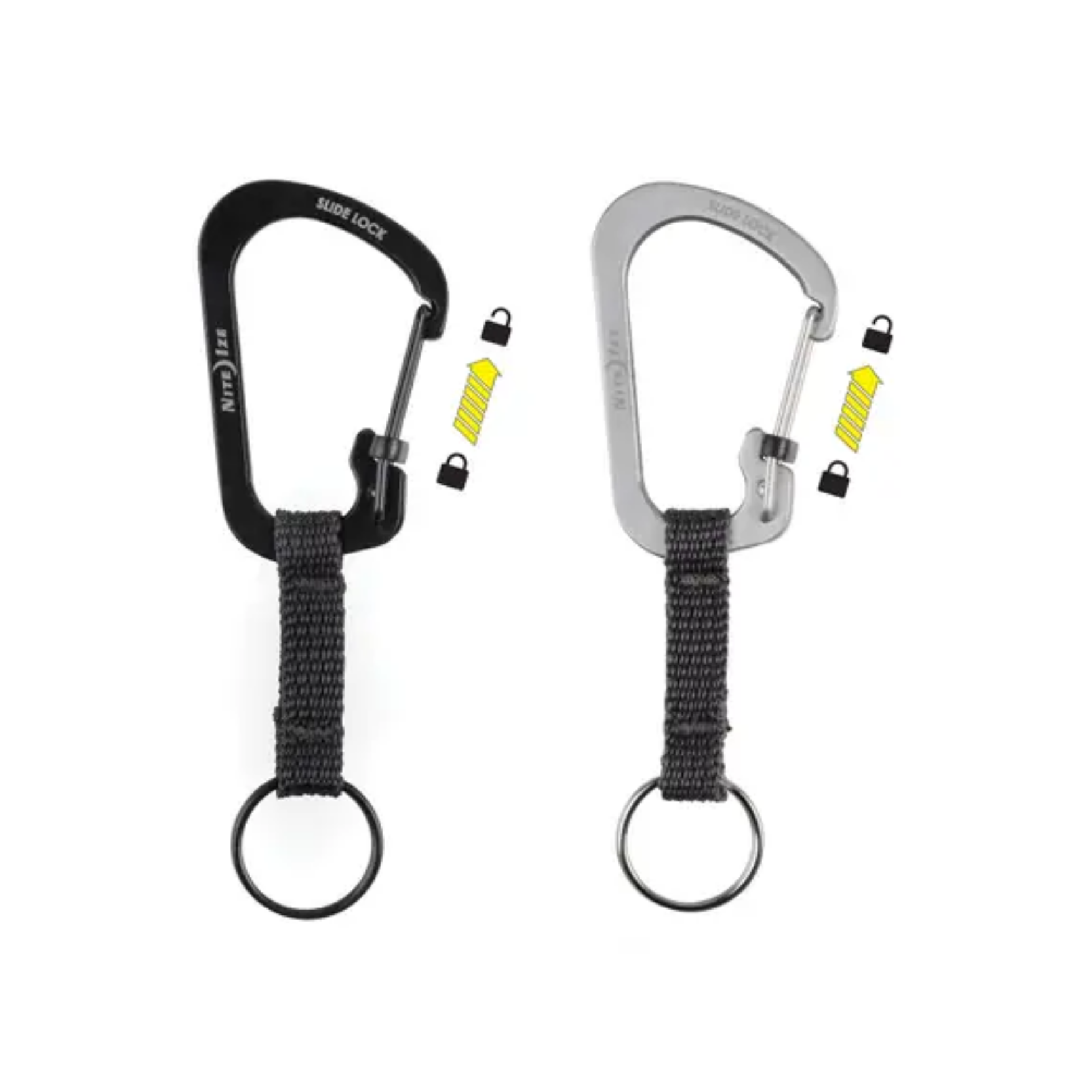 Nite Ize Sidelock Key Ring Stainless Steel Black