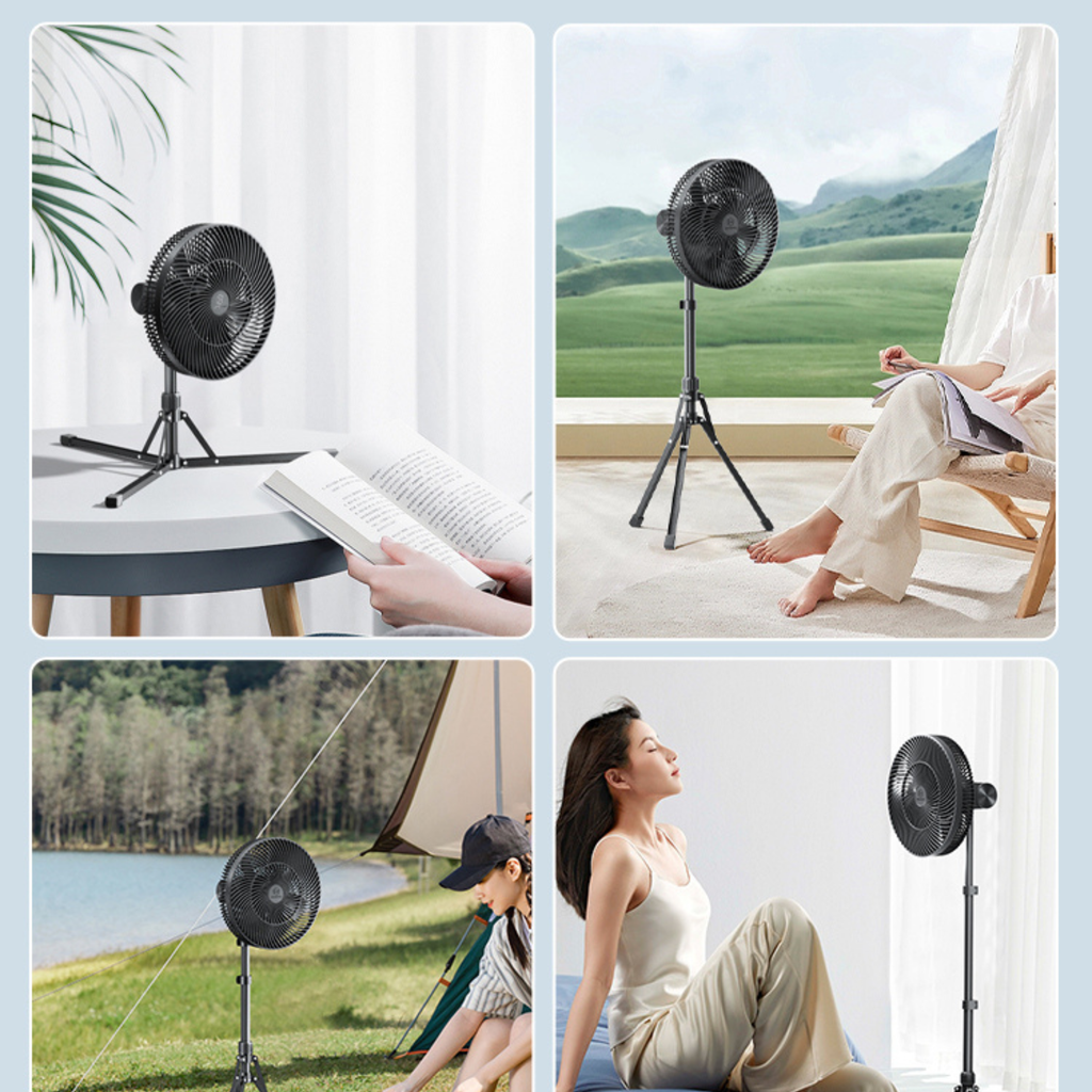 Lemoistar FT11 16000mAh Ultra-Quiet 12-inch Adjustable Tripod Fan