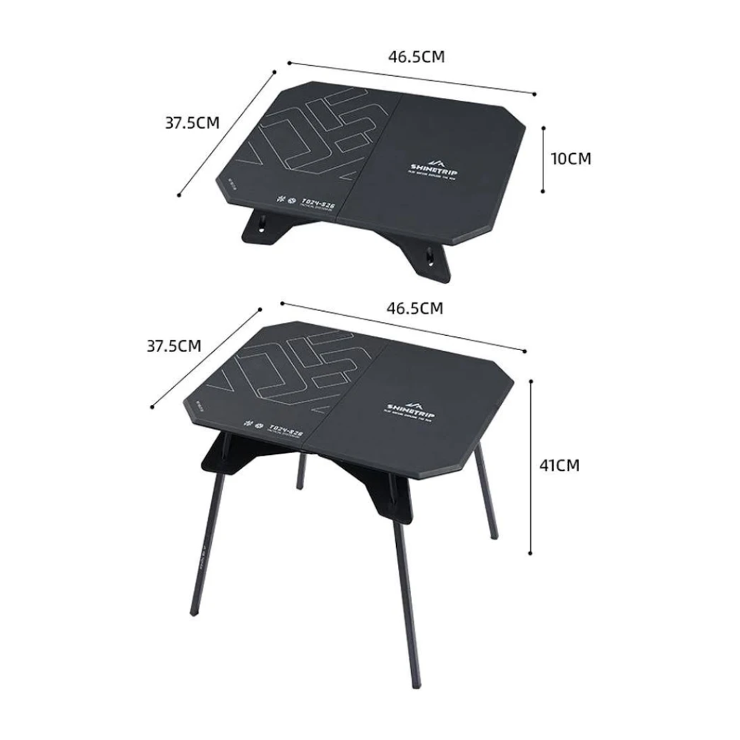 ShineTrip 05 Series Ultra-Light Dual-Purpose Folding Table -Black