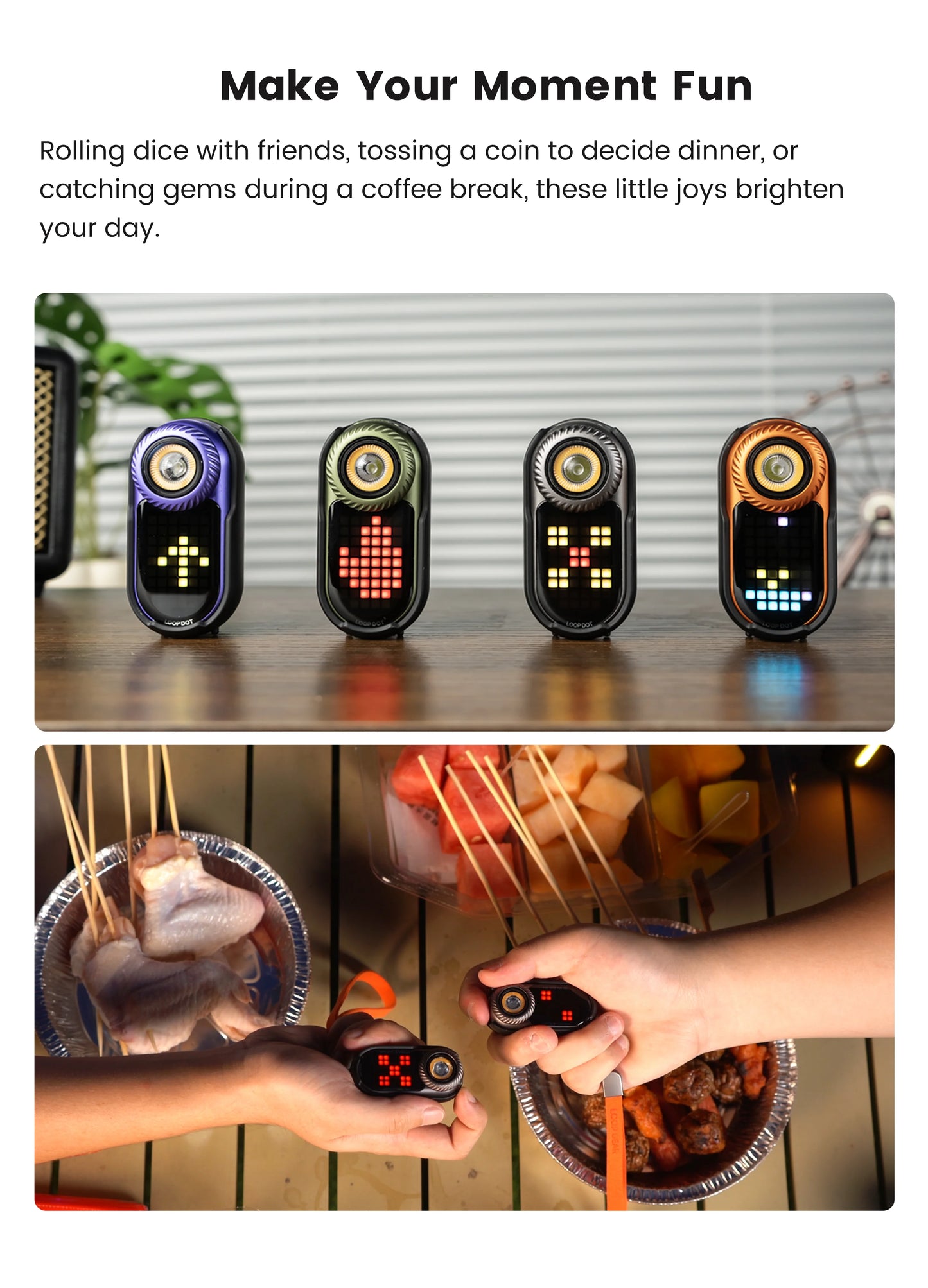 Loop gear LOOPDOT SK09 - Pixel Display EDC Flashlight With Fidget Dial