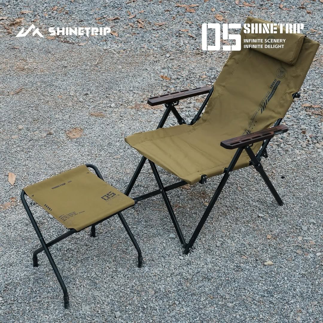 ShineTrip ST-05 Series Height-Adjustable Folding Stool with Armrest