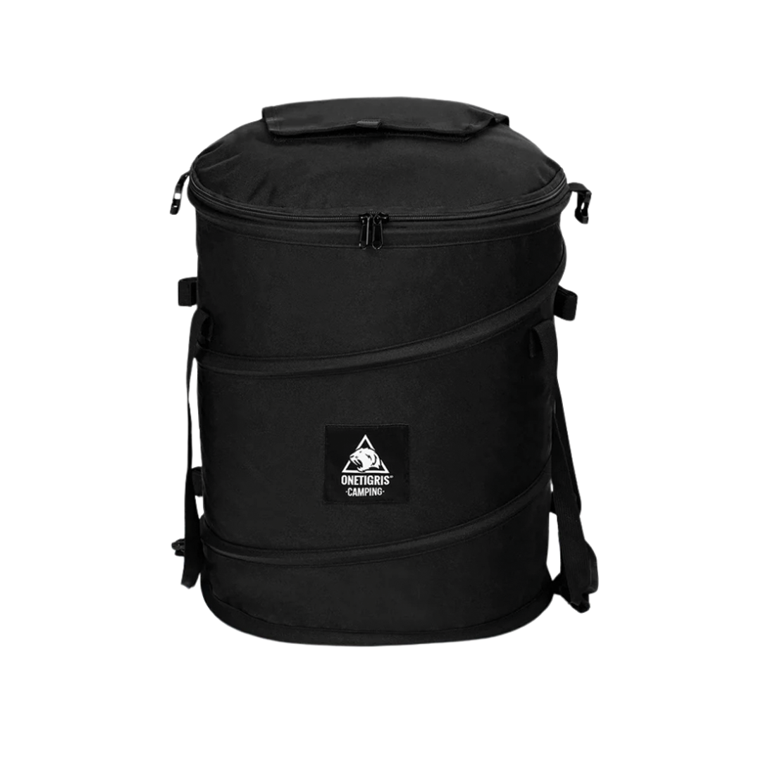 OneTigris Camping 45L Folding Trash Can - Black