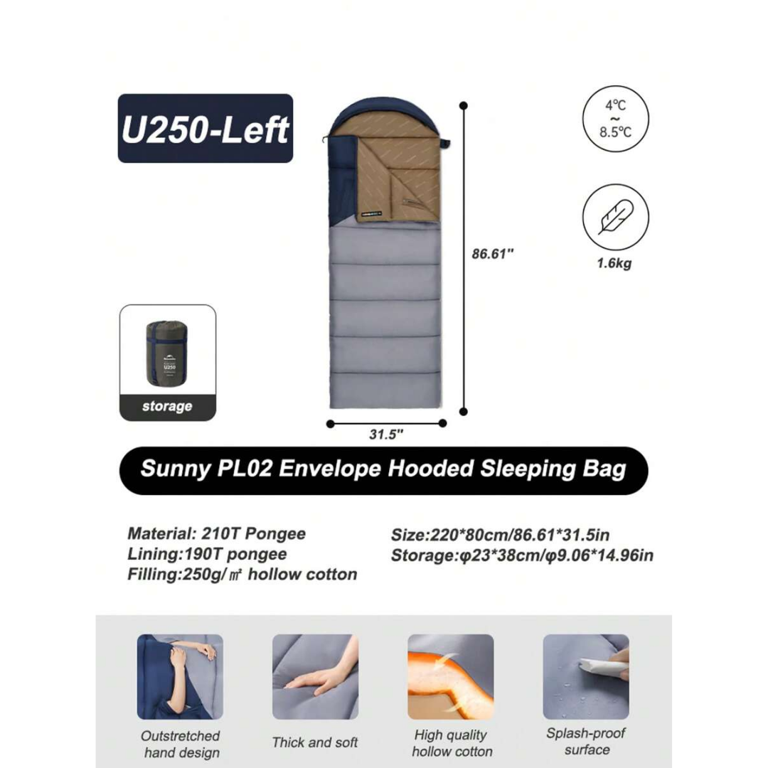 Naturehike Sunny Day PL02 Envelope Sleeping Bag with Hood U250