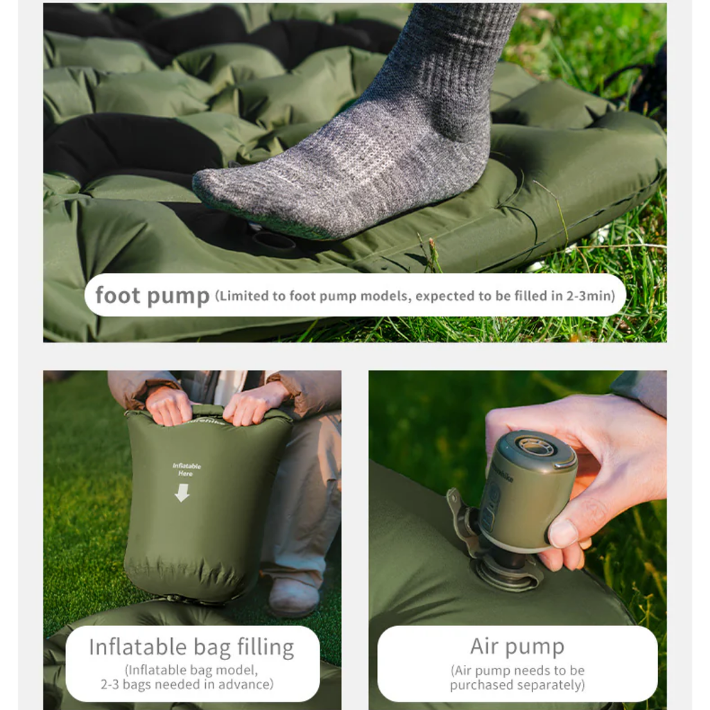 Naturehike Inflatable Cushion Bed Single 6.5 - Army Green