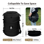 OneTigris Camping 45L Folding Trash Can - Black