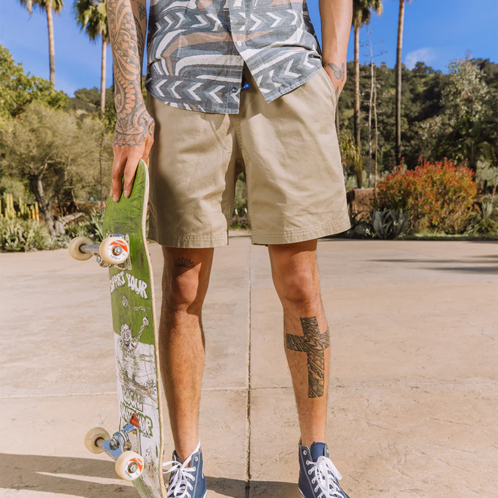 Kavu Chilli Lite Cotton Shorts with Built-In Belt