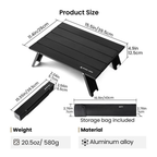 OneTigris Camp Backpacking Table - Black