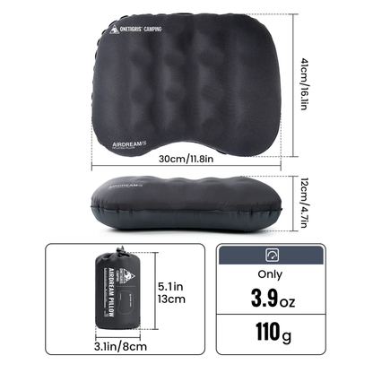 OneTigris Airdream Inflating Pillow -  Deep Gray