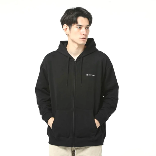 Snow Peak Logo Zip Up Hoodie - Black