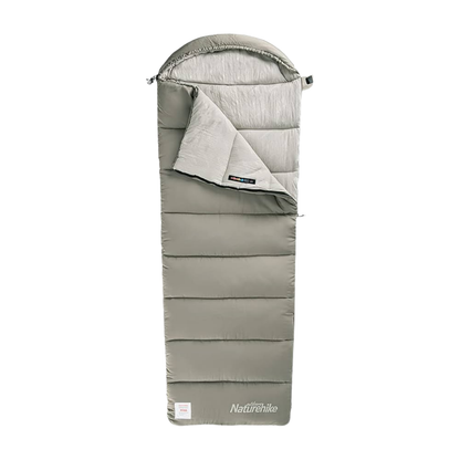 Naturehike M180 Envelope Washable Cotton Sleeping Bag with Hood Left Zipper - Green
