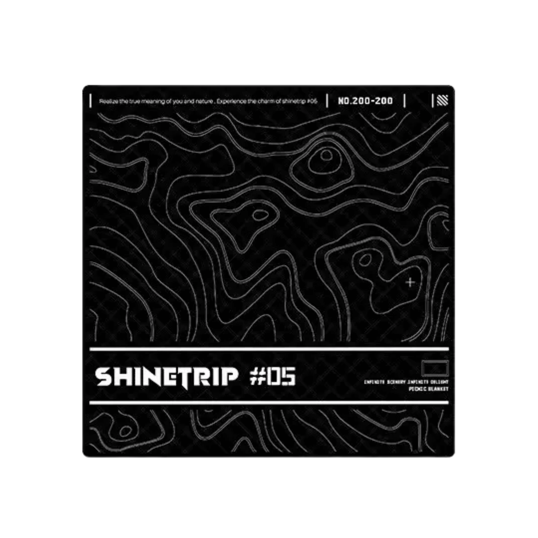 ShineTrip 05 Tactical Picnic Blanket  Contour Lines Large - Black