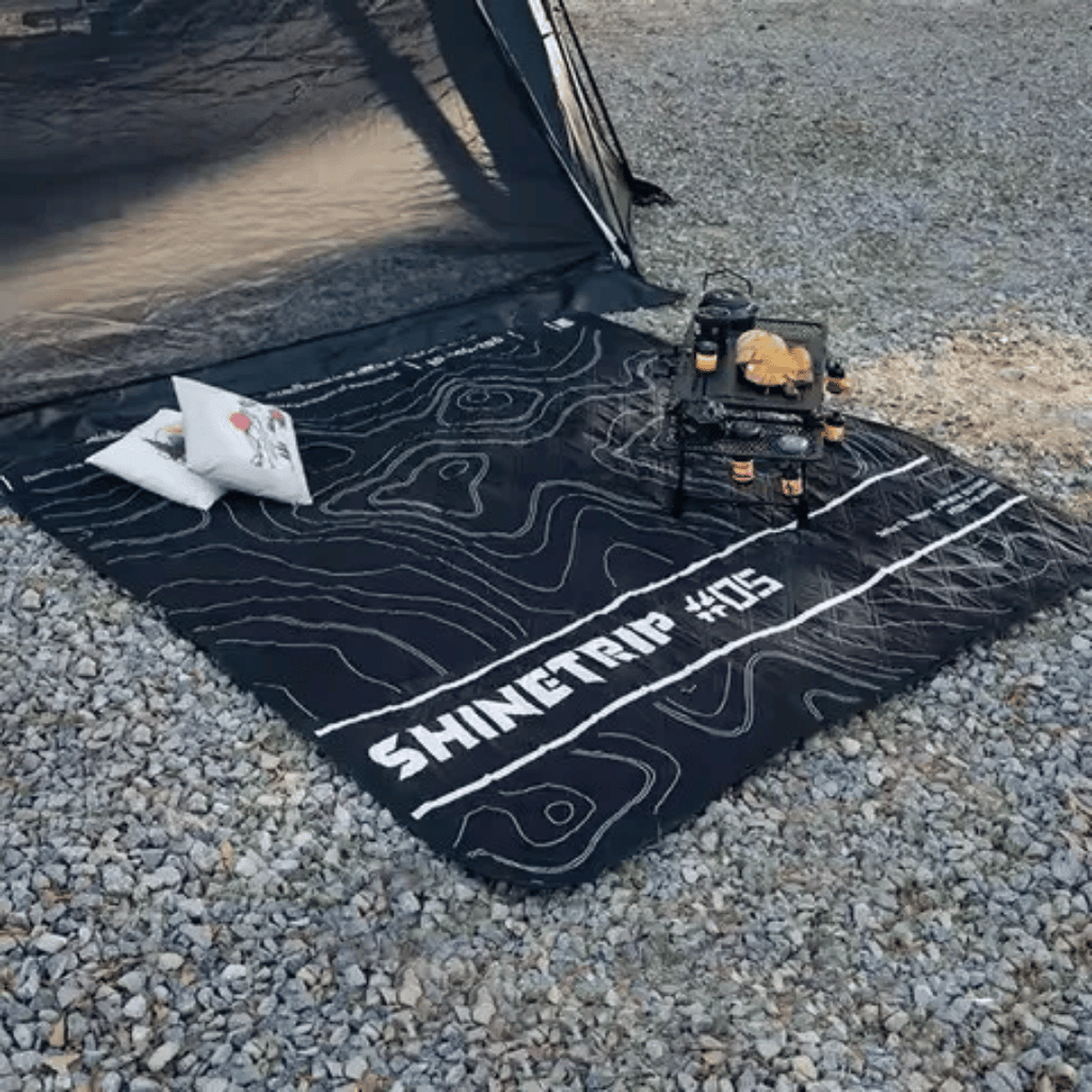 ShineTrip 05 Tactical Picnic Blanket  Contour Lines Large - Black