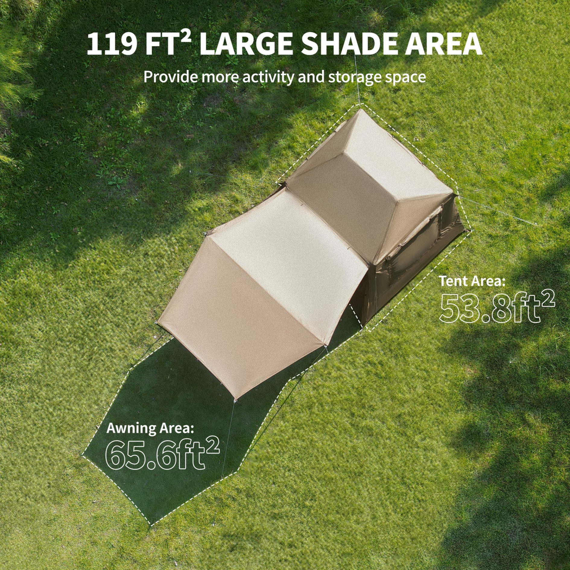 Naturehike Village 5.0 2 Generation Quick Open Tent - Brown