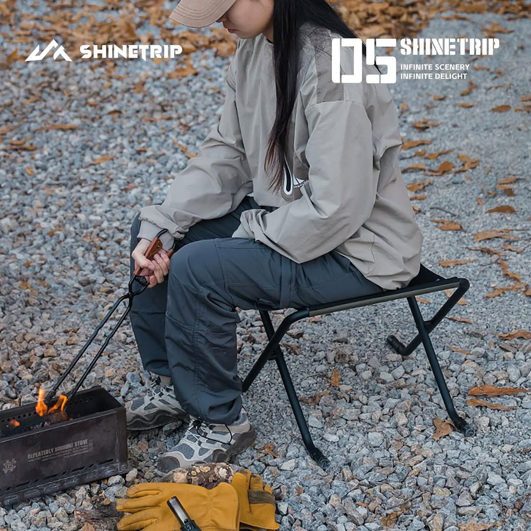 ShineTrip ST-05 Series Height-Adjustable Folding Stool with Armrest