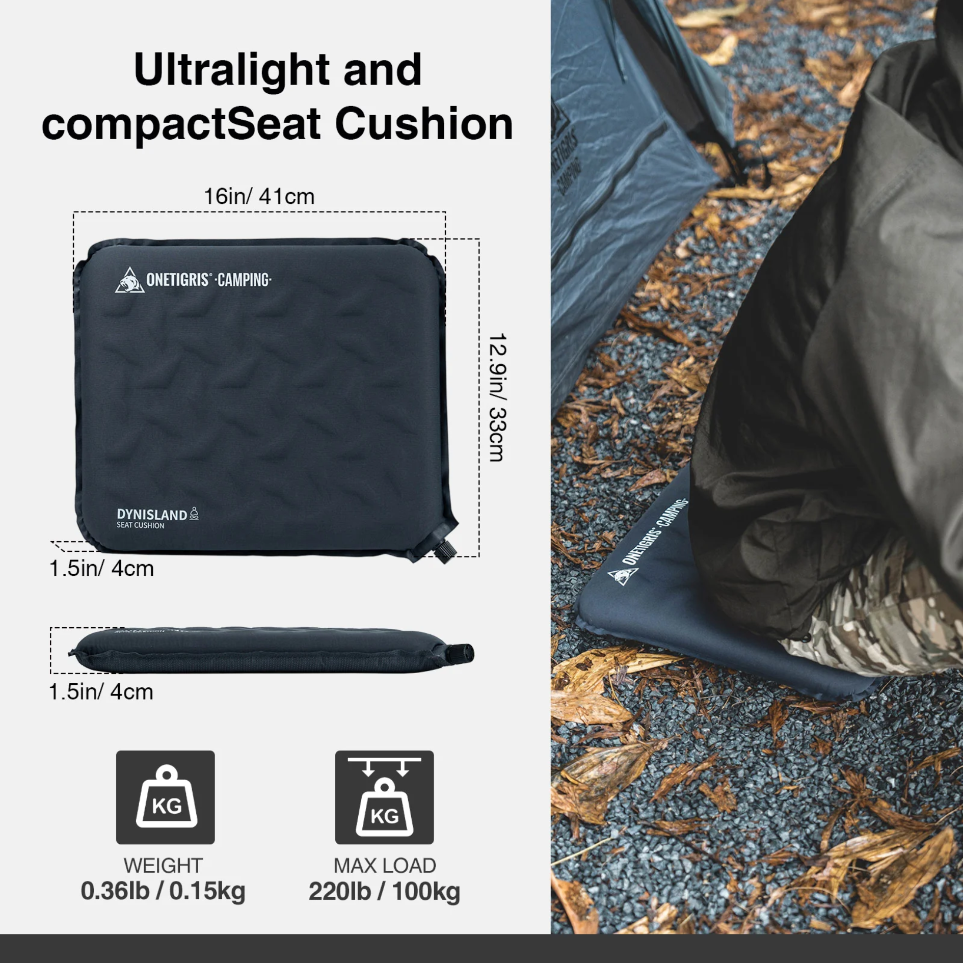OneTigris Dynisland Self-Inflating Seat Cushion