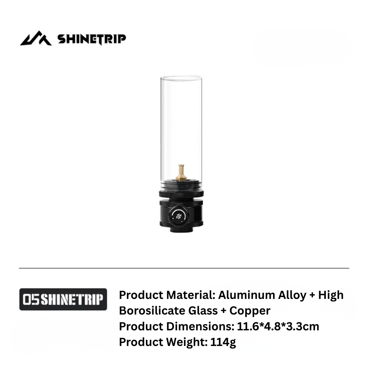 ShineTrip ST-05 Series Dewlight Camping Gas-Style Lantern Small/Large  – Black