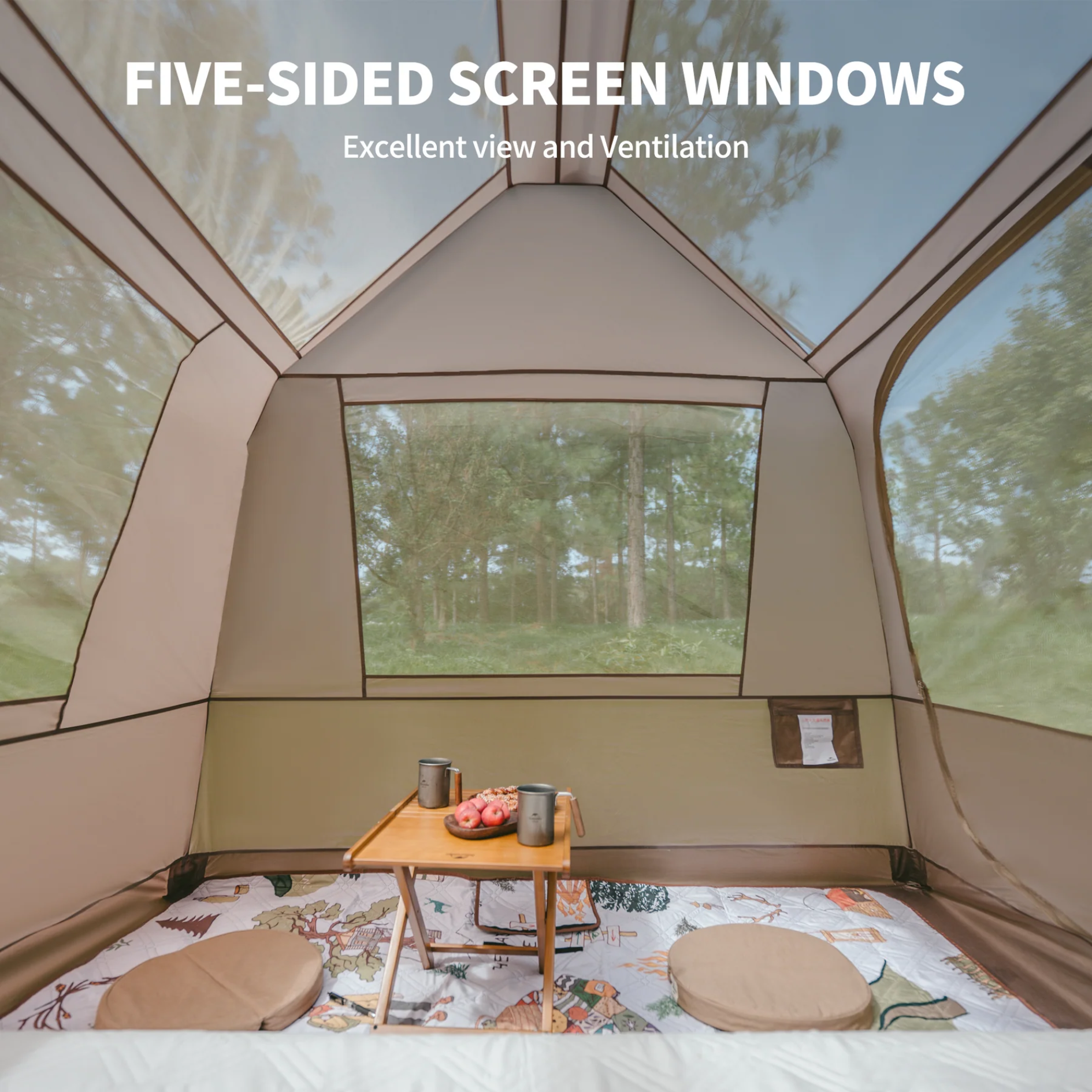 Naturehike Village 5.0 2 Generation Quick Open Tent - Brown