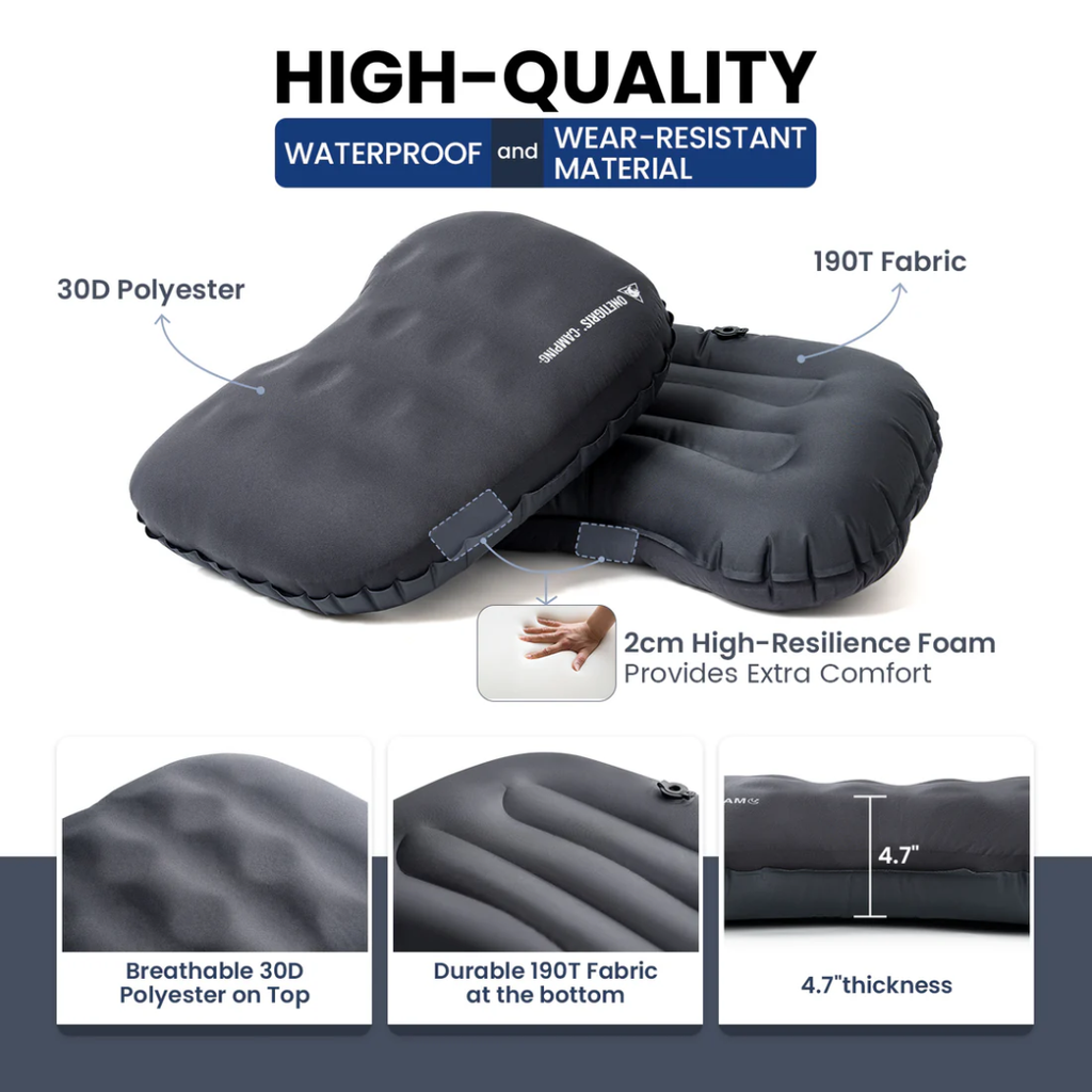 OneTigris Airdream Inflating Pillow -  Deep Gray