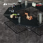 ShineTrip ST-Checkered Iron Mesh Table - Black