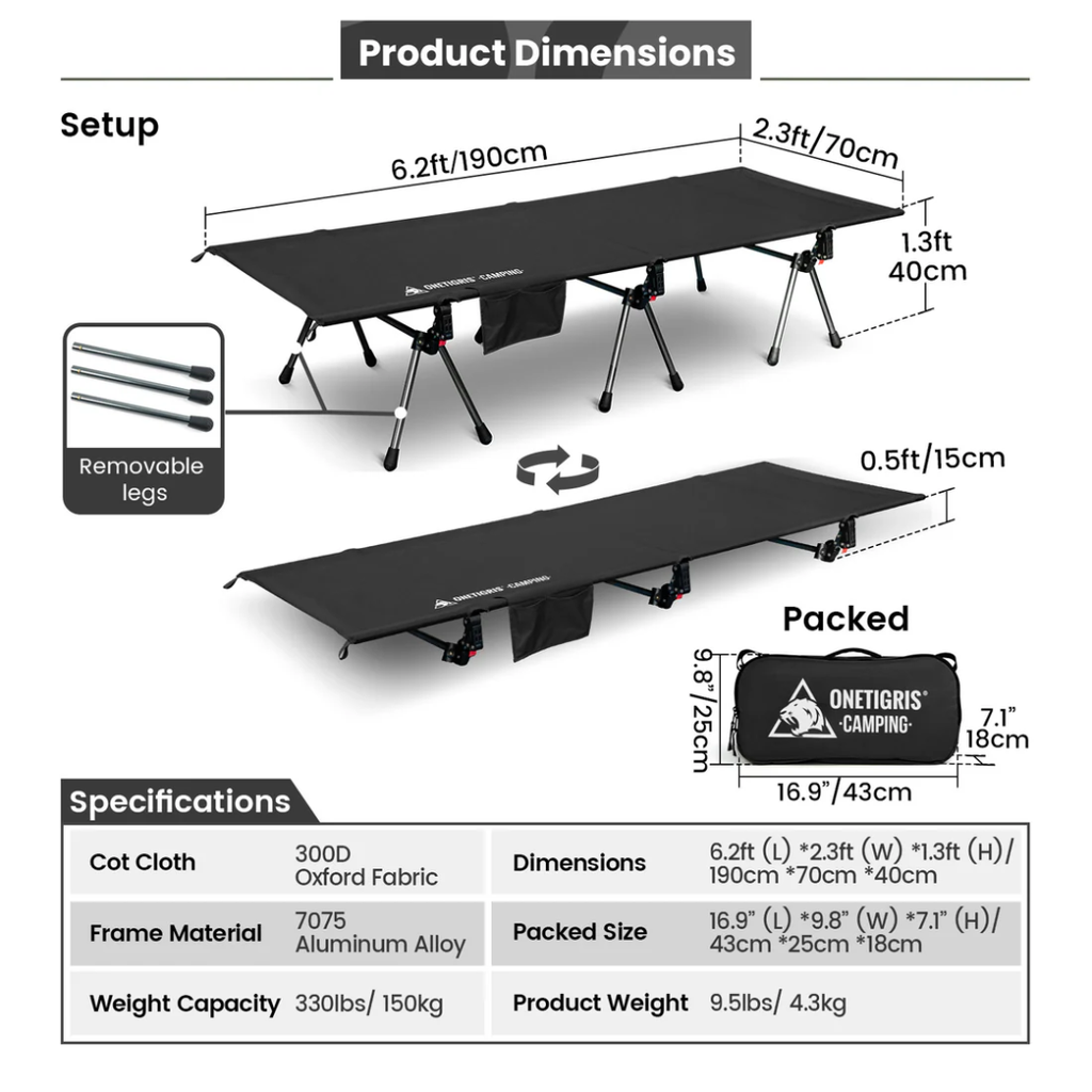 OneTigris Supranubis Camping Cot
