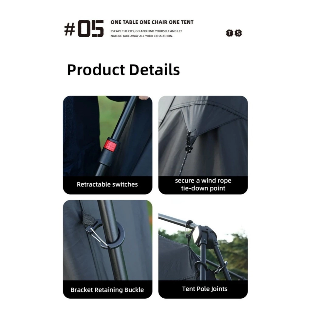 ShineTrip 05 Series Automatic Dome Canopy - Black