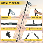 Naturehike Gale Pro Aluminum Five-Section Adjustable Folding Trekking Pole - 115-135cm (2pcs)