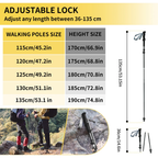 Naturehike Gale Pro Aluminum Five-Section Adjustable Folding Trekking Pole - 115-135cm (2pcs)