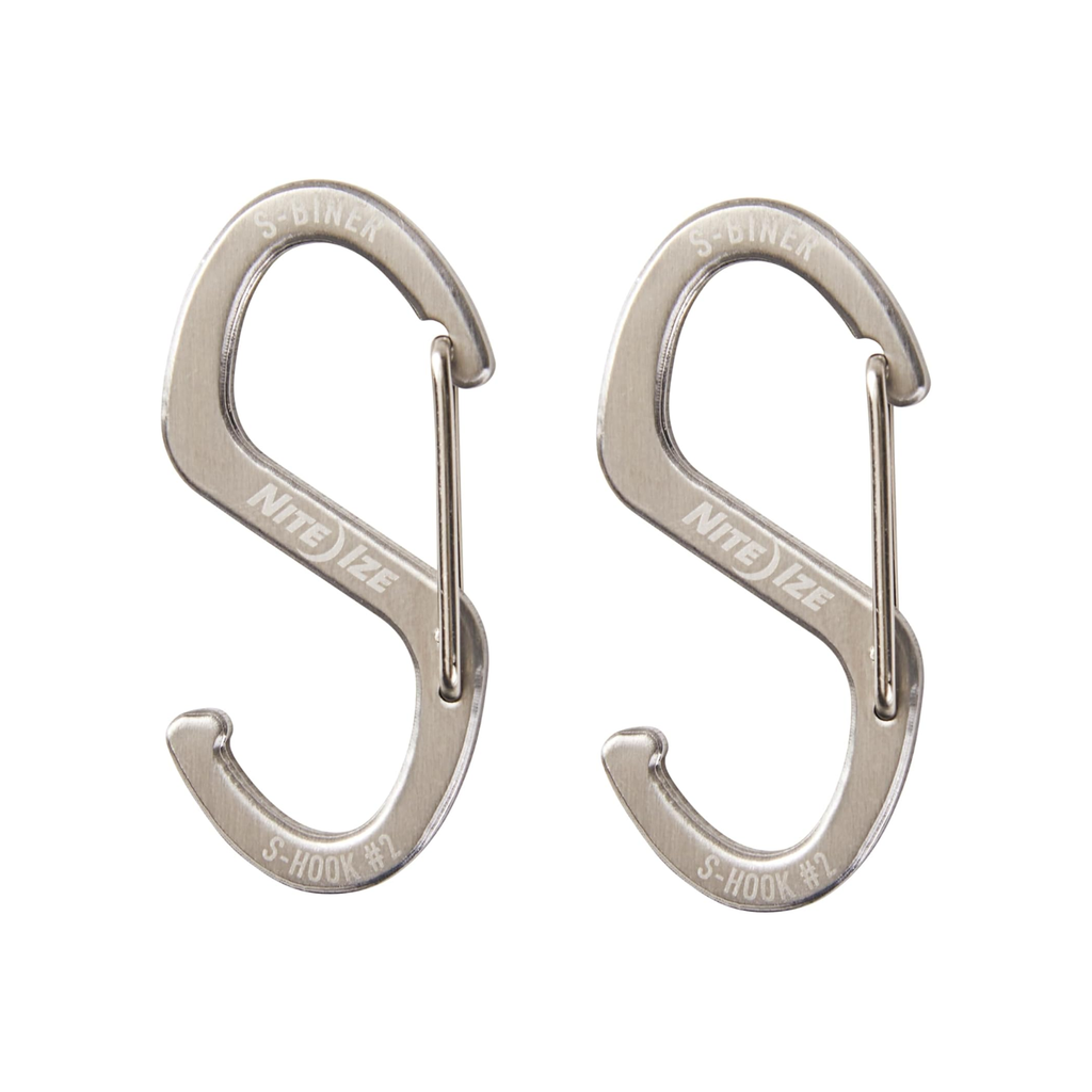 Nite Ize S-Biner Hook N Hold S Hook  2 Pack - Stainless Steel