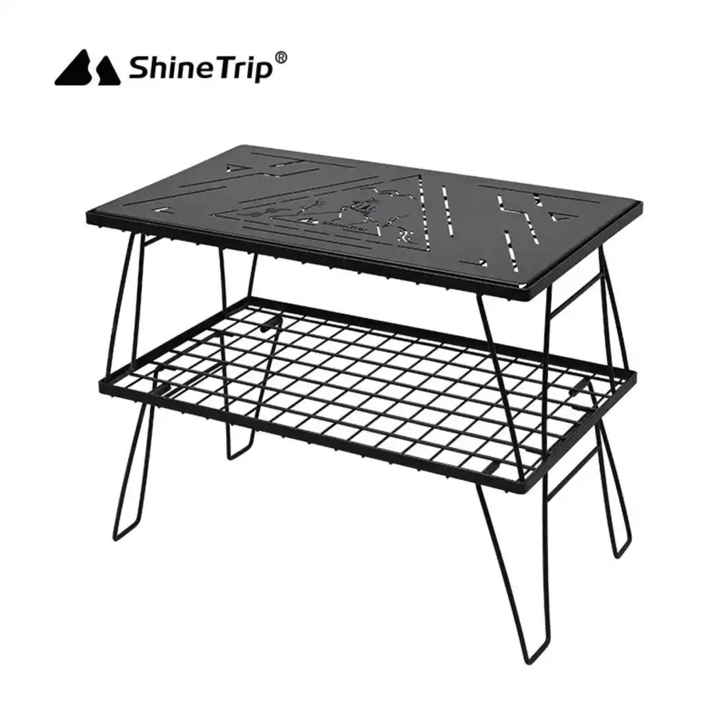 ShineTrip ST-Checkered Iron Mesh Table - Black