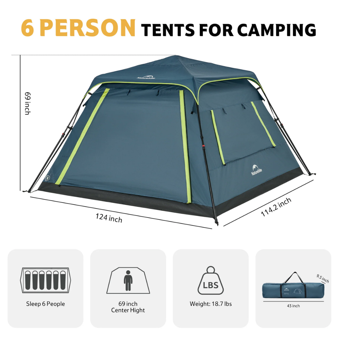 Naturehike Cape Lite Quick Opening Tent 6 People - Navy