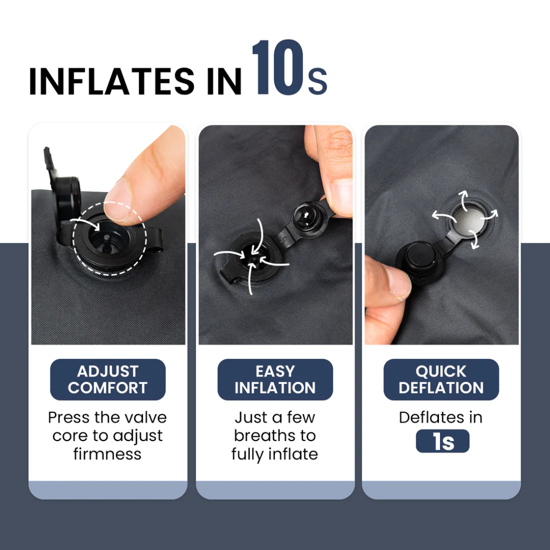 OneTigris Airdream Inflating Pillow -  Deep Gray