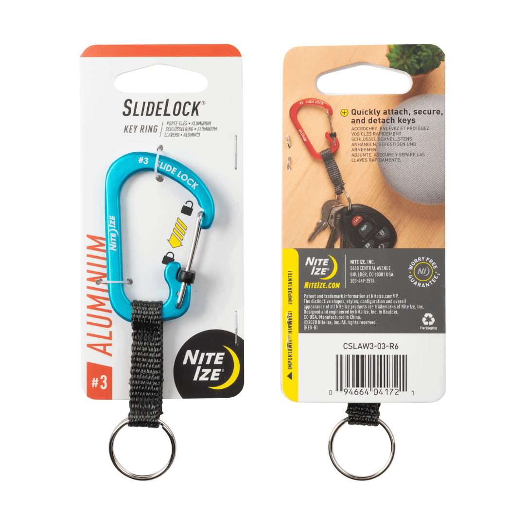 Nite Ize Slidelock Key Ring Aluminium - Blue