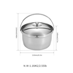 Campingmoon Three-Layer Steel Medium Camping Pot