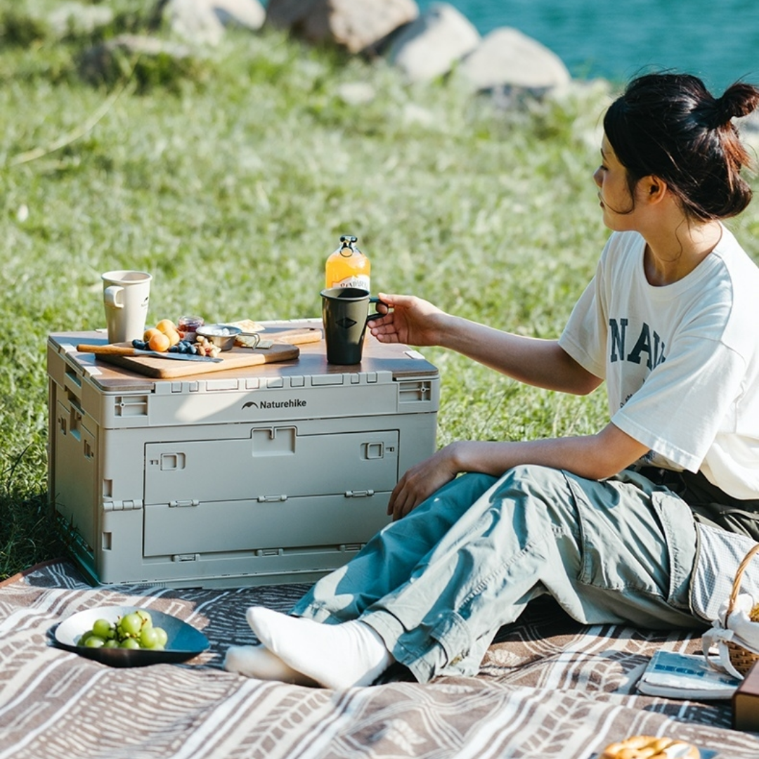 Naturehike Ling Yue Folding Storage Box - Beige Grey