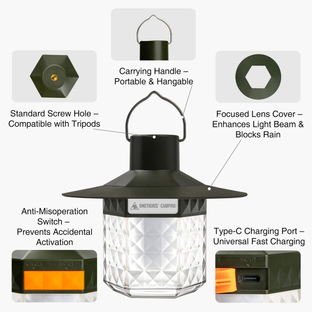 OneTigris LED Camping Lantern - Ranger Green