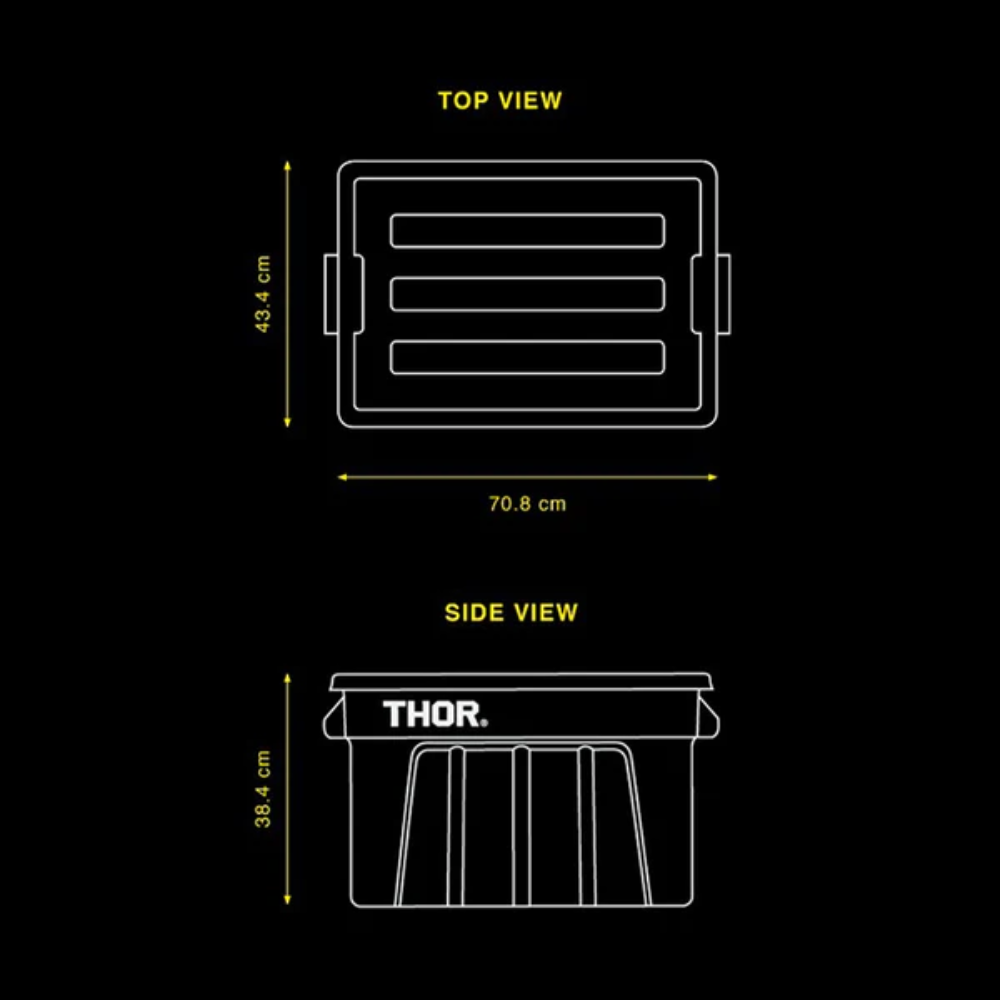 THOR Tote Box with Lid - 75L Large Capacity Storage Container