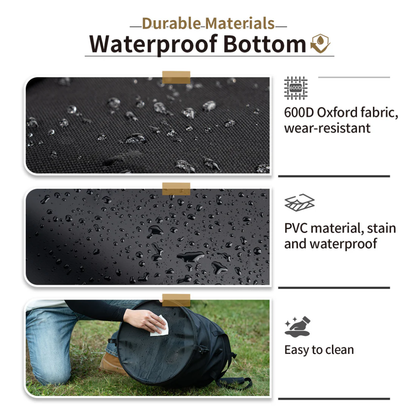 OneTigris Camping 45L Folding Trash Can - Black