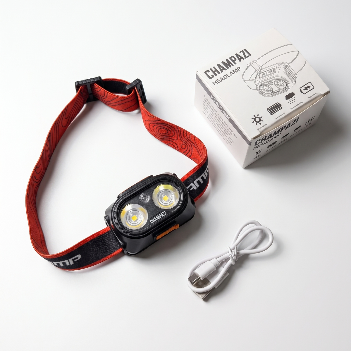Champazi Rechargeable Sensor Headlamp - 200LM