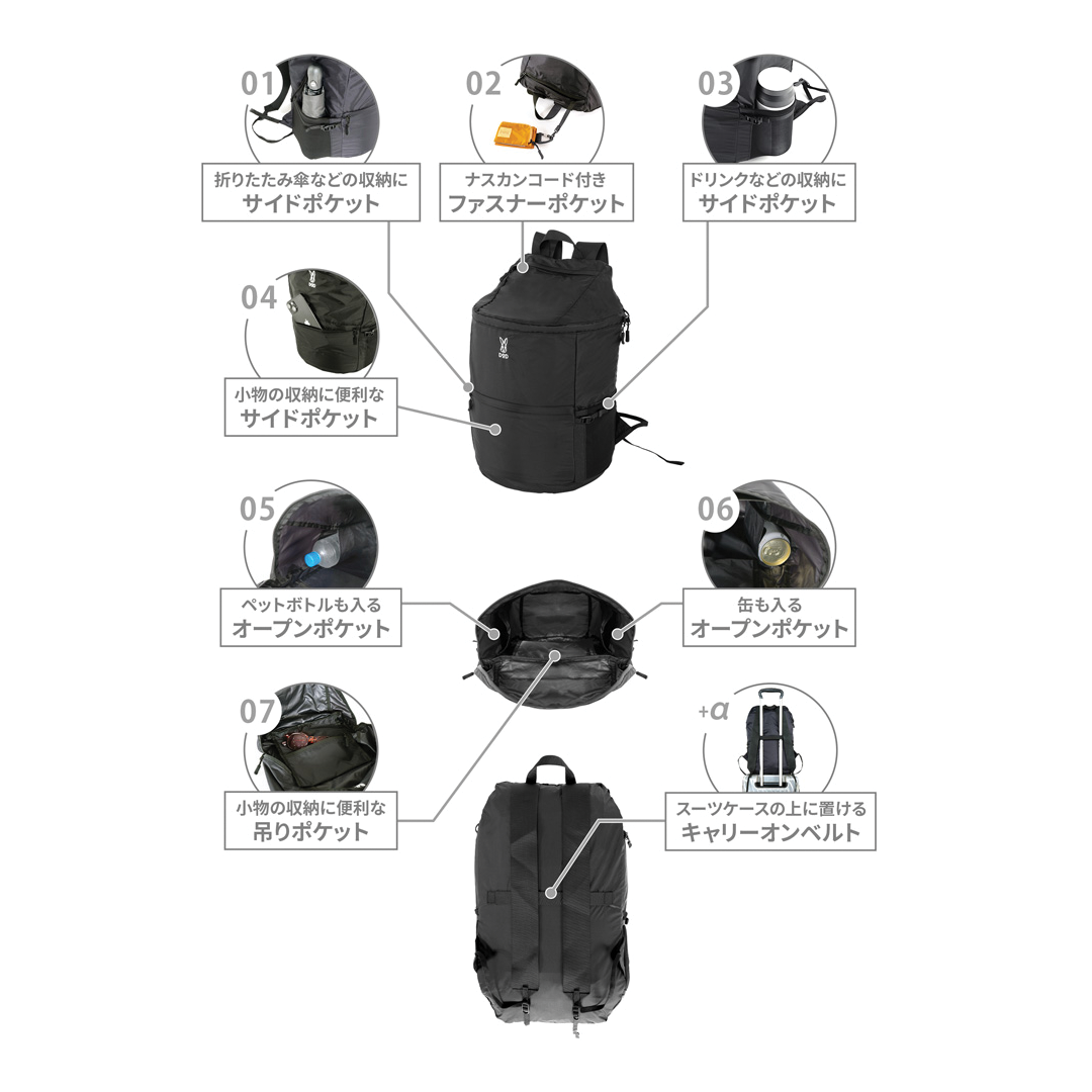 DoD Packable Kamaboko Nylon Backpack 22L