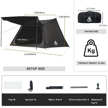 OneTigris TC Solo Homestead Camping Tent 2.0 - Black