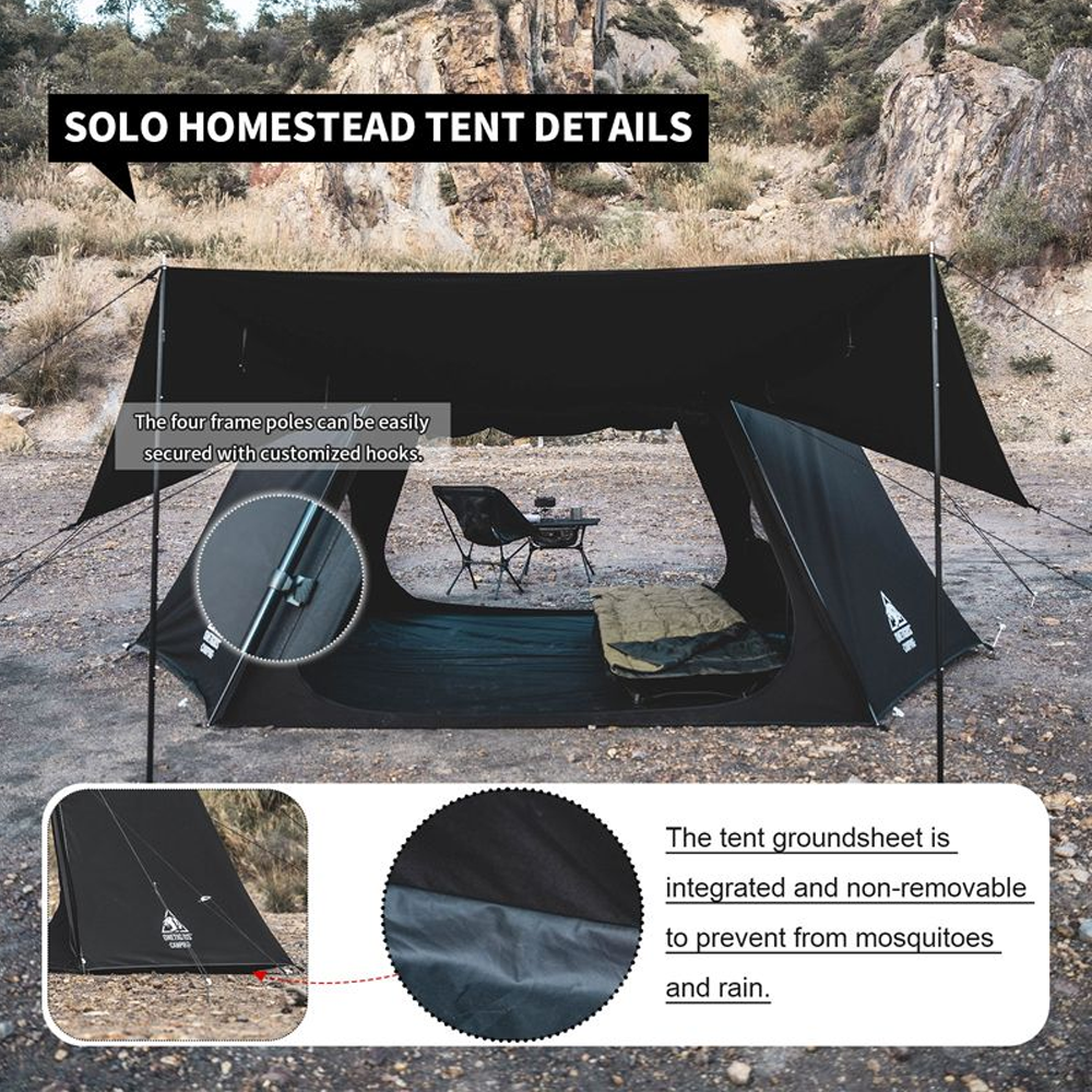 OneTigris TC Solo Homestead Camping Tent 2.0 - Black