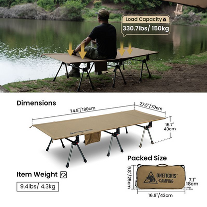 OneTigris New Camping Cot - Coyote Brown