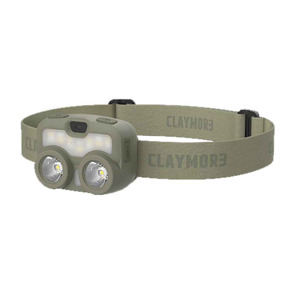 Claymore Heady 3 LED Lantern Rechargeable Headlamp - Khaki