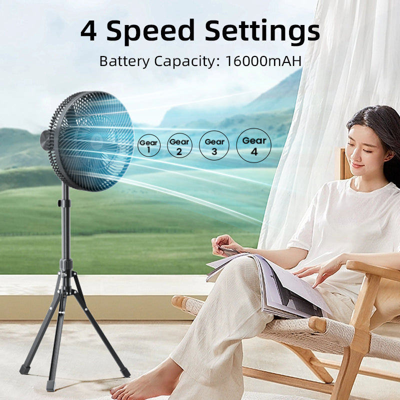 Lemoistar FT11 16000mAh Ultra-Quiet 12-inch Adjustable Tripod Fan