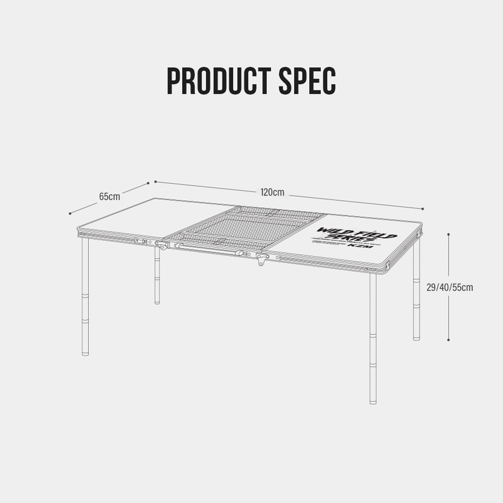 KZM Wild Field 3 Folding BBQ Table