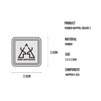 KZM Rubber Wappen 2P Set (Square S/Black)