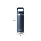 YETI Rambler® 18 oz Water Bottle with Color-Matched Straw Cap